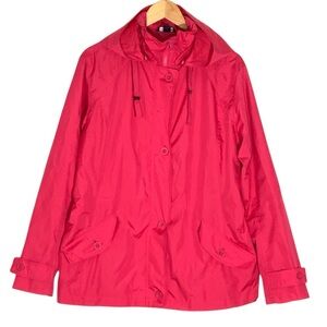 Lands' End Dark Pink Windbreaker Jacket